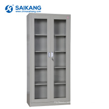 SKH052 Glass Door Metal Medical Equipment Cabinet With Lock